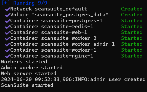 Вывод при запуске ScanSuite