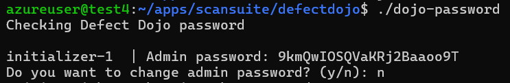 Вывод команды dojo-password