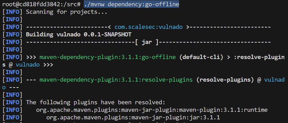 Вывод команды Maven go-offline