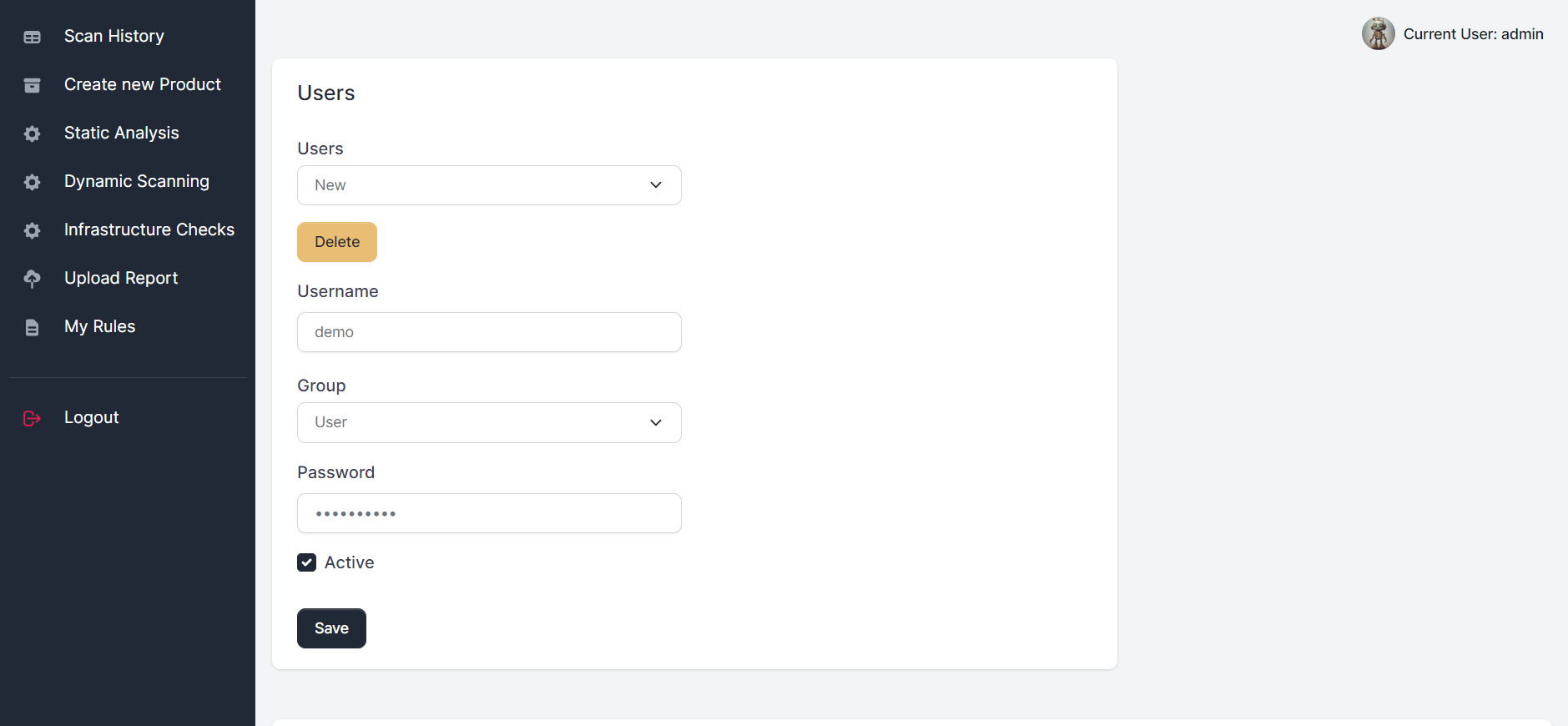 Settings page preview